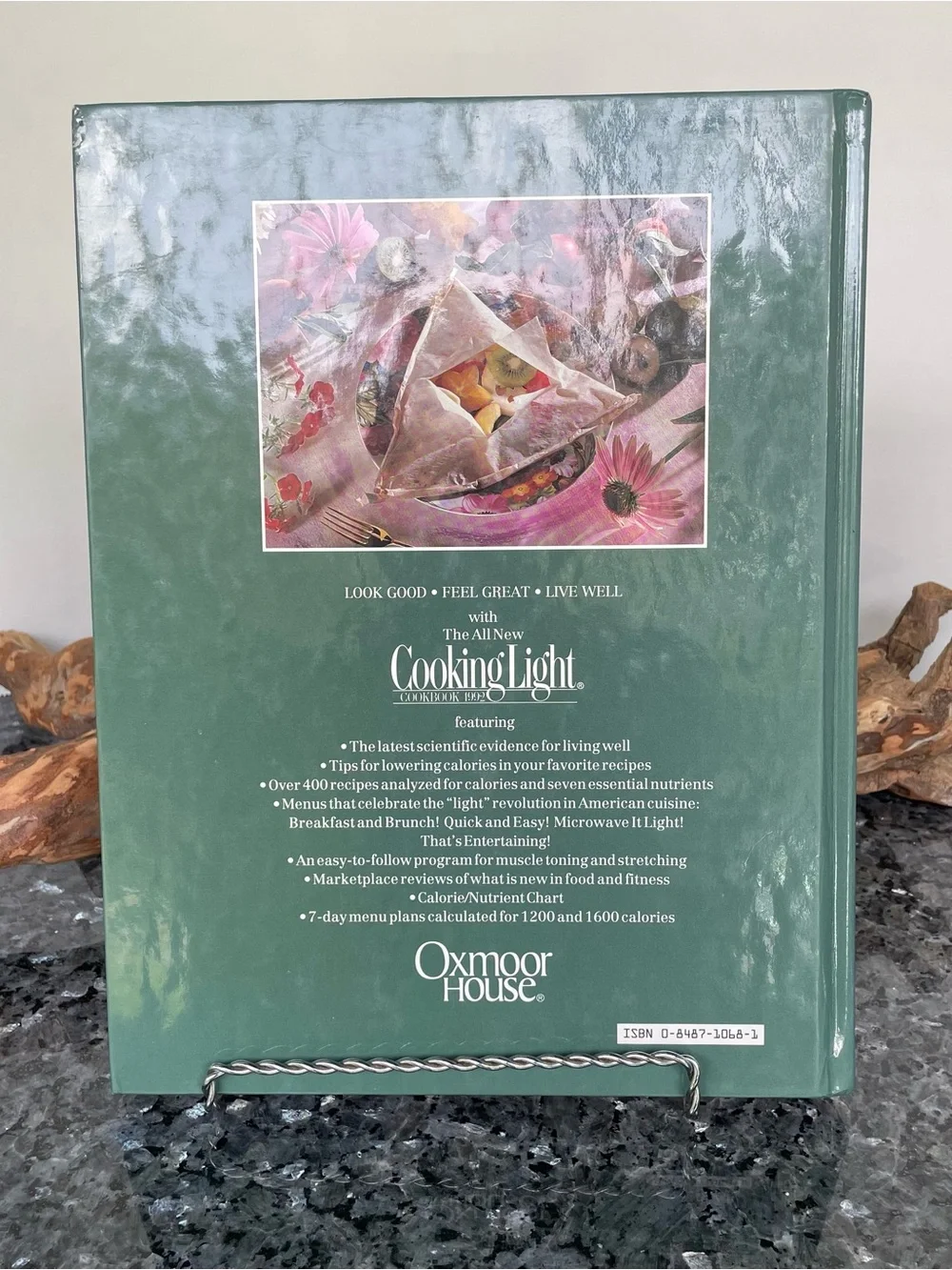 Cooking Light Cookbook-Hardcover Book, 1992, Vintage Kitchen Recipe Book